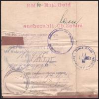 1945 Wehrmacht (Heer) katona német-angol nyelvű elbocsátó okirata amerikai hadifogolytáborból, két h...