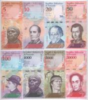 Venezuela 2013-2018. 5B-20.000B (8xklf) T:I,I- Venezuela 2013-2018. 5 Bolivares - 20.000 Bolivares (8xdiff) C:UNC,AU