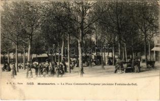 1905 Paris, Montmartre, La Place Constantin-Pecqueur (ancienne Fontaine-du-But) (EK)