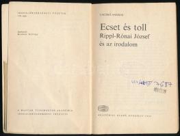 Laczkó András: Ecset és toll-Rippl-Rónai József és az irodalom. Irodalomtörténeti Füzetek. Bp.,1983....