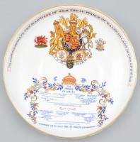 Aynsley Prince of Wales family tree porcelán tálka. Matricás, jelzett, hibátlan 15 cm