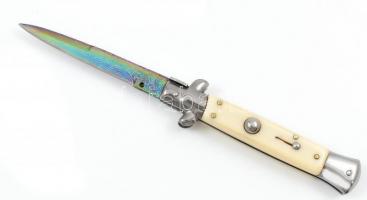Festett pengéjű rugós kés 27 cm