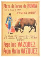 Bikaviadal plakát 1947 / Bull fight poster 30x43 cm