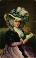 Bildnis der Mistress Mills Lady art postcard. Stengel litho s: Reynolds (EK)