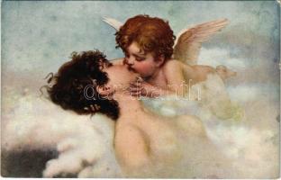 Liebestraum / Reve dAmour / Erotic nude lady art postcard s: Martens (EK)