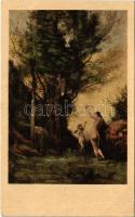 Erotic nude lady art postcard s: Corot (EK)