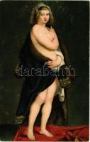 Helene Fourment / Erotic nude lady art postcard. Stengel s: P. P. Rubens