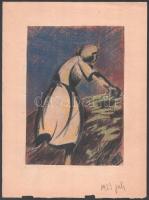 Galambos Margit (?-?): 4 db női alaktanulmány, 1923. Vegyes technika, papír, papírra kasírozva, jelzés nélkül, jobbra lent autográf datálással, 21x11,5 és 25x16 cm közötti méretekben