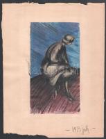 Galambos Margit (?-?): 4 db női alaktanulmány, 1923. Vegyes technika, papír, papírra kasírozva, jelz...