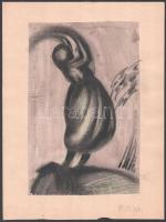 Galambos Margit (?-?): 4 db női alaktanulmány, 1923. Vegyes technika, papír, papírra kasírozva, jelz...