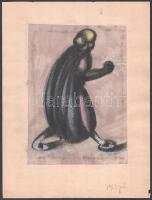 Galambos Margit (?-?): 4 db női alaktanulmány, 1923. Vegyes technika, papír, papírra kasírozva, jelz...