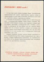 "Feleségeitekért, gyermekeitekért előre" röplap az Őszirózsás forradalom évfordulójának al...