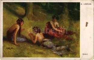 Orakel / Erotic nude lady art postcard. Galerie Wiener Künstler Nr. 273. s: H. Löffler (EK)