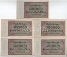 Németország / Weimari Köztársaság 1923. 500.000M (5x) sorszámkövető T:I-,II
Germany / Weimar Republ...