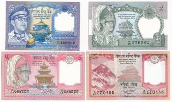 Nepál 1986-2017. 1R-5R (4xklf) T:I Nepal 1986-2017. 1 Rupee - 5 Rupees (4xdiff) C:UNC