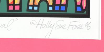 Holly Sue Foss: Noah's loving animals. Szitanyomat. Jelzett. 29x20 cm Paszpartuban