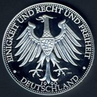 NSZK 1990. "Sport - Német Egység" Ag 20,2g T:PP