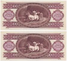 1995. 100Ft (2x) "B 071 015448 - B 071 015449" sorszámkövetők T:I Adamo F39