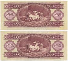 1984. 100Ft (2x) "B 428 043224 - B 428 043225" sorszámkövetők T:I,I- sarokhajlás Adamo F35