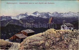 1926 Dachsteingebiet, Simonyhütte und Kapelle / mountain rest house, chapel (fl)