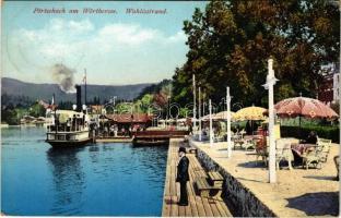 1910 Pörtschach am Wörthersee, Wahlisstrand / port, steamship