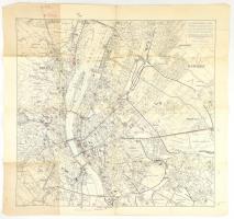 1929 Az autóbuszüzem, a közlekedési ügyosztály és az üzem felügyeletére kiküldött albizottság vonalhálózati térképe. Budapest és környéke közlekedési térképe 86x100 cm