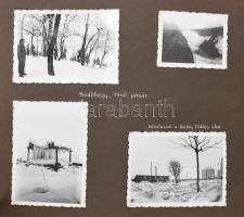 1936-1943 Fényképalbum 116 db feliratozott fényképpel, néhány hiánnyal, közte: Filatori dűlő, Testvé...