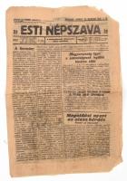 1919 Esti Népszava 1919. aug. 5. I. évf. 2. sz., sérült, gyűrött, hiányos, 4 p.