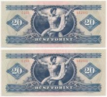 1980. 20Ft (2x) sorszámokövetők "C 233 035902 - C 233 035903" T:I,I- Adamo F17