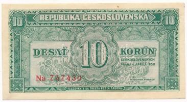 Csehszlovákia 1950. 10K T:III szép papír Czechoslovakia 1950. 10 Korun C:F fine paper Krause 69.