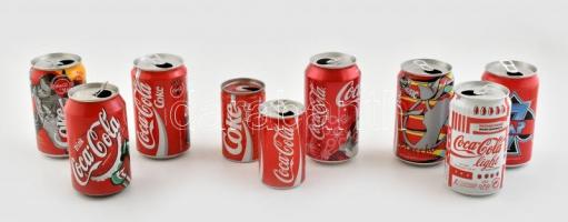 9 db alkalmi kiadású Coca Colás fémdoboz