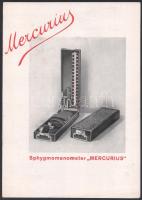 cca 1940 Mercurius. Sphygmomanometer Mercurius. Többnyelvű vérnyomásmérő prospektus.