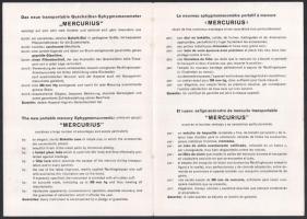 cca 1940 Mercurius. Sphygmomanometer "Mercurius." Többnyelvű vérnyomásmérő prospektus