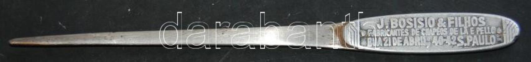 1942 Sao Paulo-ból származó "J. Bosisio & Filhos" jelzéssel ellátott levélbontó, 23cm-es hosszúsággal