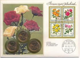 Svájc 1974. 2r bronz (3x) felbélyegzett borítékon, bélyegzéssel T:1,1- Switzerland 1974. 2 Rappen bronze (3x) in envelope with stamp C:UNC,AU