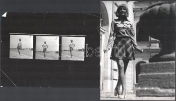 cca 1970-1980 Divatfotók, 6 db, 3 fotón kettő pecséttel jelzett, 3 fotón gyűrődésnyomokkal és ezek k...