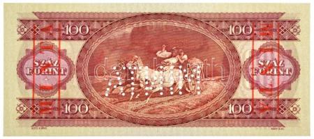 1984. 100Ft piros "MINTA" felülnyomással és perforációval, "B 000 - 000910" sors...