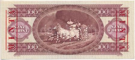 1992. 100Ft piros "MINTA" felülnyomással és perforációval "B 000 000071", nyomda...