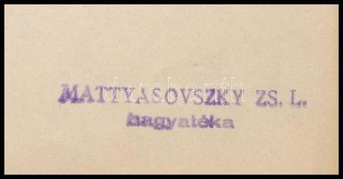 Mattyasovszky-Zsolnay László (1885-1935), kétoldalas mű: Álló női akt. Ceruza, papír. Egyik oldalon ...