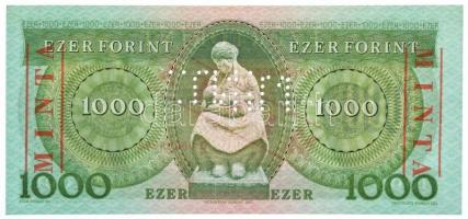 1993. 1000Ft "D 00000066" sorszámmal, piros "MINTA" felülnyomással és perforáció...