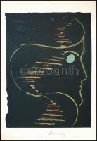 Lossonczy Tamás (1904-2009): Portré., Ofszet, papír, jelzett, 30×20,5 cm