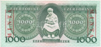 1983. november 10. 1000Ft "D 00000798" sorszámmal, piros "MINTA" felülnyomással ...