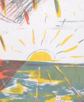 Bukta Imre (1952-): Tájkép, 1989. Ofszet litográfia, papír. Jelzett. Számozott (18/30). 50x72 cm. Fa...