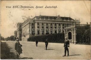 1912 Wien, Vienna, Bécs XIII. Schönbrunn, Kaiserl. Lustschloss / castle, gendarme (EK)