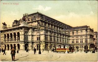 1911 Wien, Vienna, Bécs; K.k. Hofoper, tram (EK)
