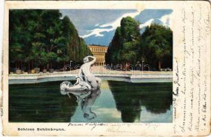 1899 (Vorläufer) Wien, Vienna, Bécs XIII. Schloss Schönbrunn / castle, fountain (cut)