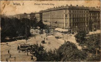 1916 Wien, Vienna, Bécs I. Kaiser Wilhelm Ring / street, trams (fl)