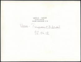 1992 Vasas - Tungsram OB döntő vízilabda mérkőzés fotója, László Sándor felvétele, a hátoldalán pecs...