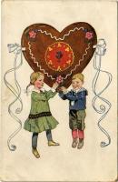 Kisgyerekek mézeskaláccsal / Children with gingerbread. B.K.W.I. 385-1.