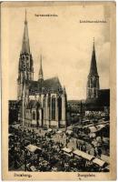 Duisburg, Salvatorkirche, Liebfrauenkirche, Burgplatz / churches, market (small tear)